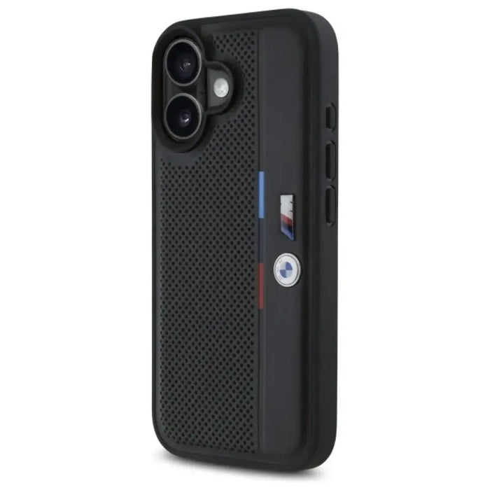 Калъф за iPhone 16 BMW M с перфорирана трицветна линия