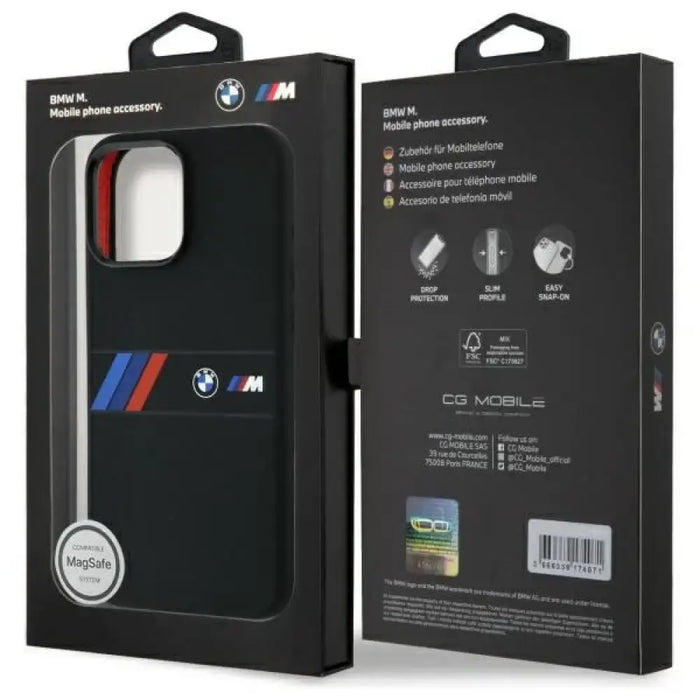 Силиконов калъф MagSafe със средна лента BMW за iPhone 16