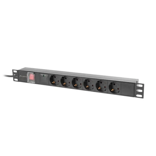 Lanberg разпределителен блок (pdu) 19’’ 1U 16a 2m 6x шуко