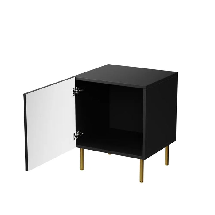 Нощно шкафче 2 бр. JUNGLE 53.5x40.5x44 черен мат + златисти