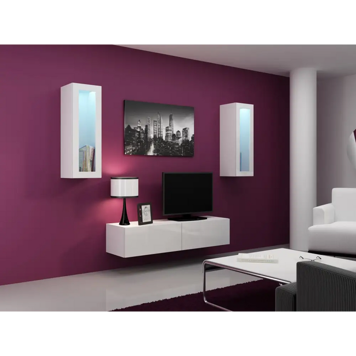 Стойка за телевизор Cama VIGO 140 30/140/40 бяло/бял гланц