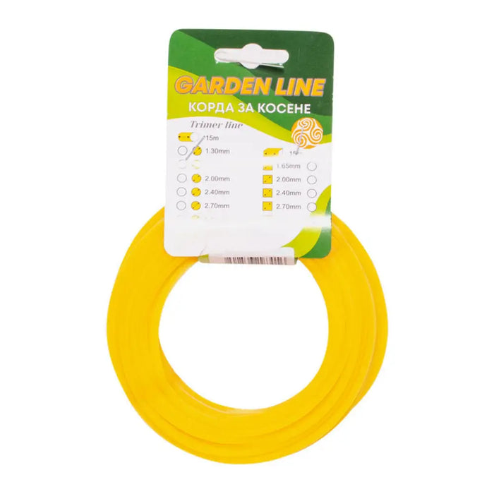 КОРДА ЗА ТРИМЕР УСУКАНА ПРОФИЛ КВАДРАТ GARDEN LINE 3 MM 15 M