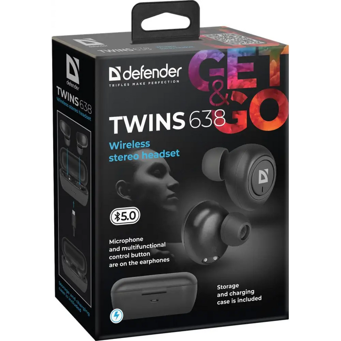 Слушалки Defender Twins 638 Безжични разговори/музика