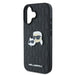 Калъф за iPhone 16 Plus с монограм Karl & Choupette - черен