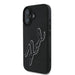 Карл Лагерфелд 3D гумен калъф за iPhone 16 с подпис - черен