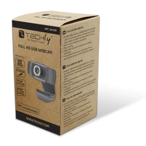 Techly I- -60T уеб камера 1920 x 1080 пиксела USB 2.0 Черен