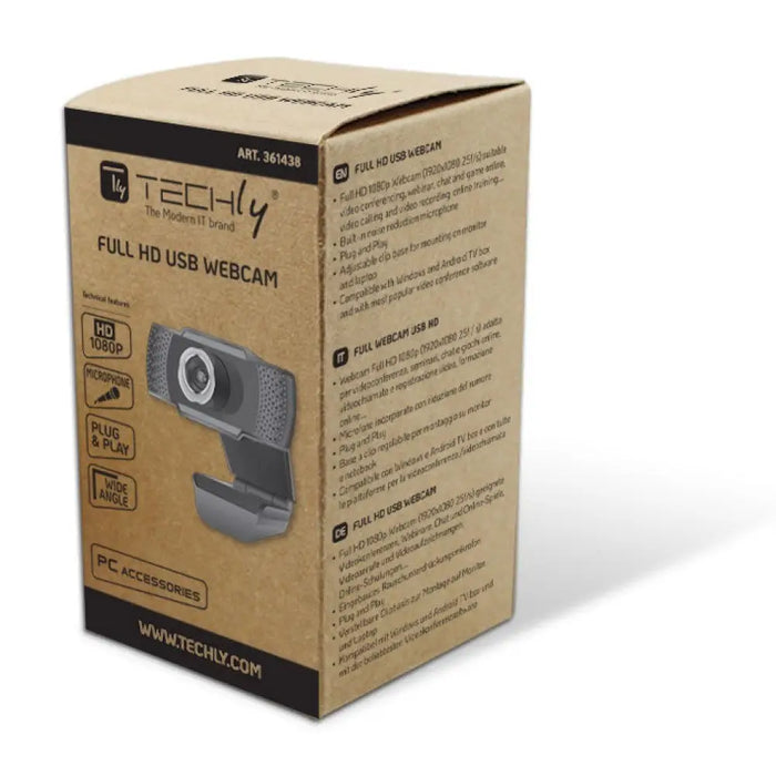 Techly I- -60T уеб камера 1920 x 1080 пиксела USB 2.0 Черен