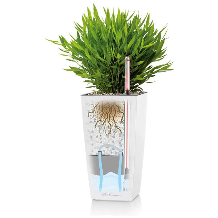 КАШПА 14X14CM С НАПОИТЕЛНА СИСТЕМА LECHUZA MAXI CUBI RED