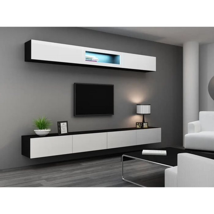 Стойка за телевизор Cama VIGO 140 30/140/40 черен/бял гланц