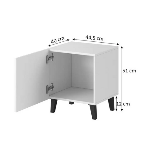 ПАФОС нощно шкафче 2 бр. 45x40x51 см черен мат