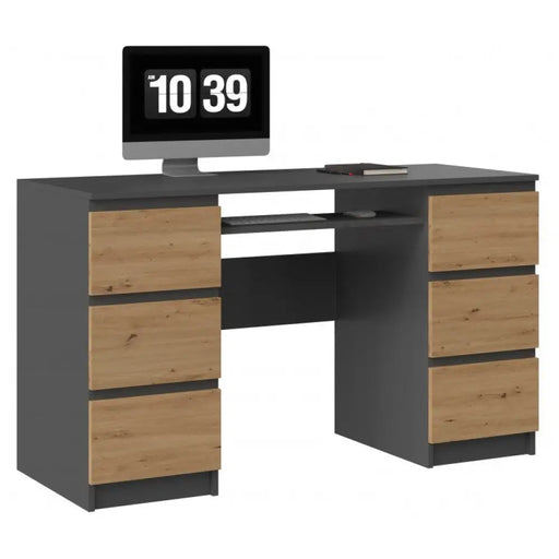 Бюро KUBA 130x51x76 см антрацит/занаятчийски