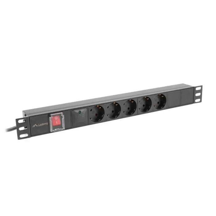 Lanberg разпределителен блок (pdu) 19’’ 1U 16a 2m 5x шуко