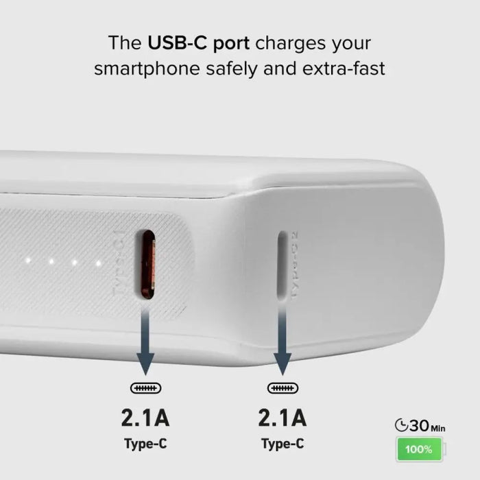 Преносима батерия Powerbank 10 000mAh,2xUSB-C,1xUSB A,10W