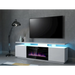 RTV EVA шкаф с електрическа камина 180x40x52 см бял/бял