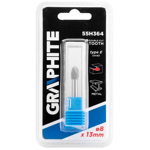 КАРБИДЕН ОВАЛЕН ФРЕЗЕР ЗА МЕТАЛ 8X13 MM GRAPHITE 55H364