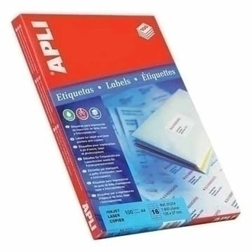 Етикети за принтер Apli 100 Листи 64 x 33,9 mm Бял