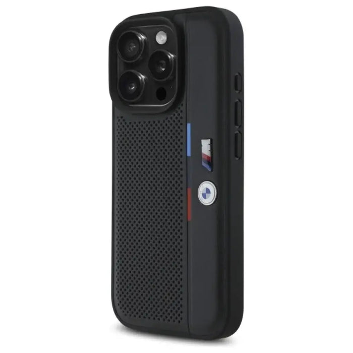 Перфориран калъф BMW M Tricolor Detail Line iPhone 16 Pro