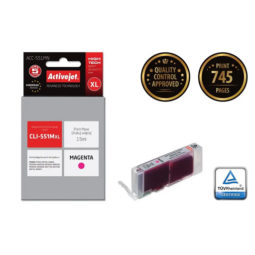 Activejet ACC-551MN Касета с мастило (заместител за Canon