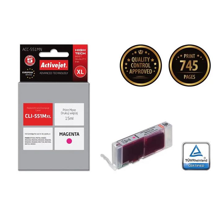 Activejet ACC-551MN Касета с мастило (заместител за Canon