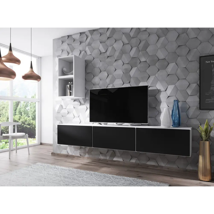 Холна гарнитура Cama ROCO 7 (3xRO3 + 2xRO6) бяло/бяло/черно