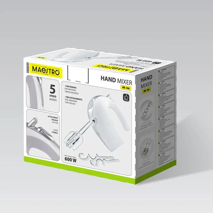 Ръчен миксер Maestro MR-506 бял