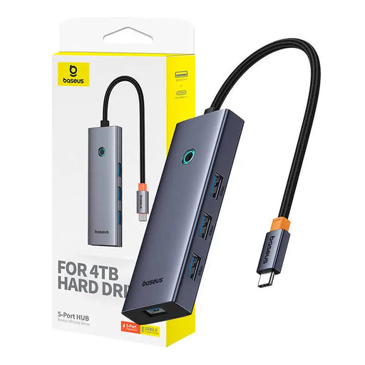 5в1 хъб Baseus UltraJoy 4xUSB 3.0 PD сив