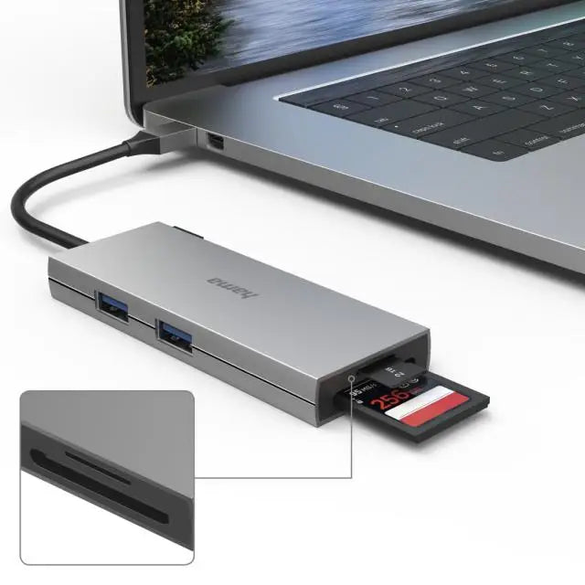 6-портов хъб USB-C HAMA Multiport 2 x USB-A USB-C