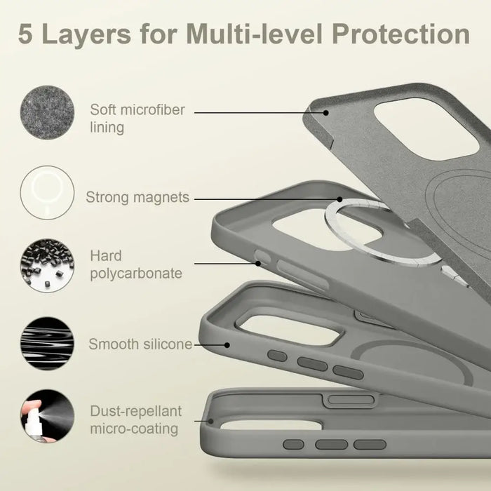 Силиконов калъф Tech-Protect MagSafe за iPhone 16 Pro - сив