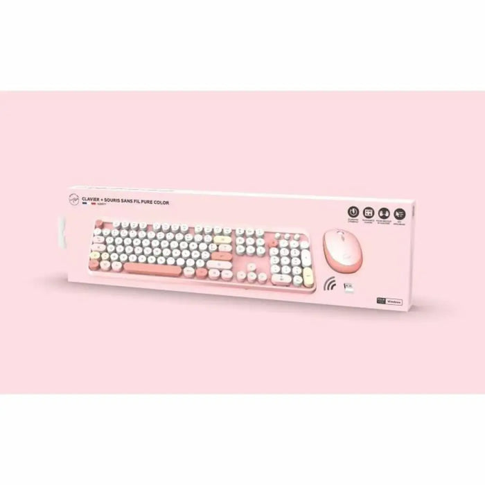 Клавиатура с мишка Mobility Lab Pure Color Rose Azerty