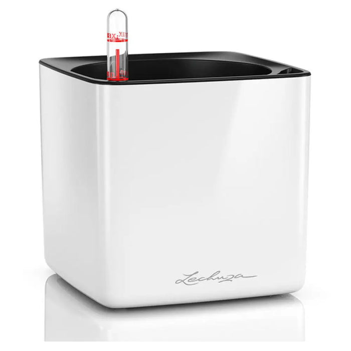 КАШПА 14X14CM С НАПОИТЕЛНА СИСТЕМА LECHUZA CUBE GLOSSY