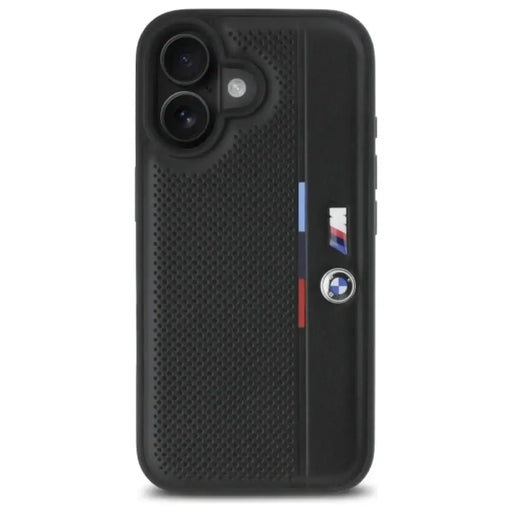 Калъф за iPhone 16 BMW M с перфорирана трицветна линия
