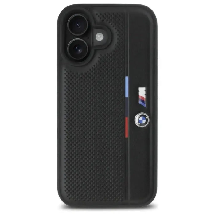 Калъф за iPhone 16 BMW M с перфорирана трицветна линия