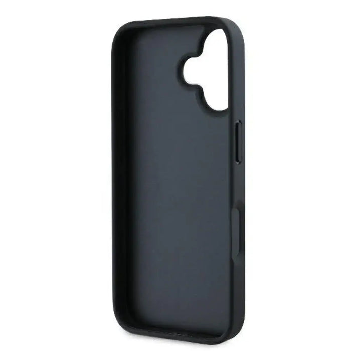 Калъф за iPhone 16 Plus с монограм Karl & Choupette - черен