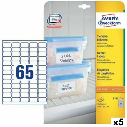 Етикети за принтер Avery L7971 Бял 25 Листи 38,1 x 21,1 mm