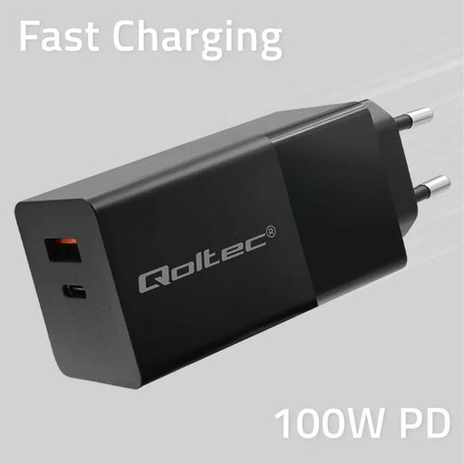 Зарядно устройство Qoltec 52382 GaN POWER PRO | 1xUSB тип C