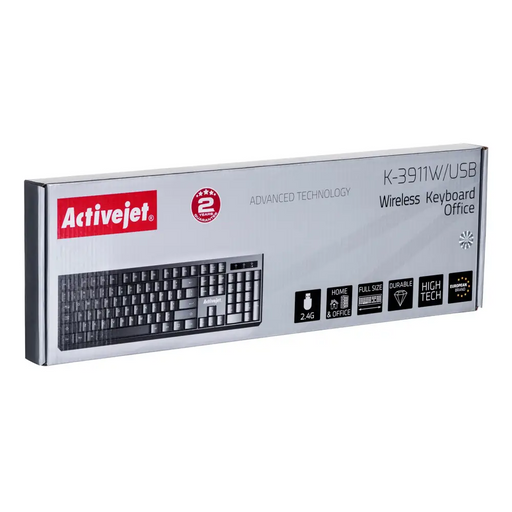 Безжична черна клавиатура Activejet K-3911W с 1x 1.5V AAA