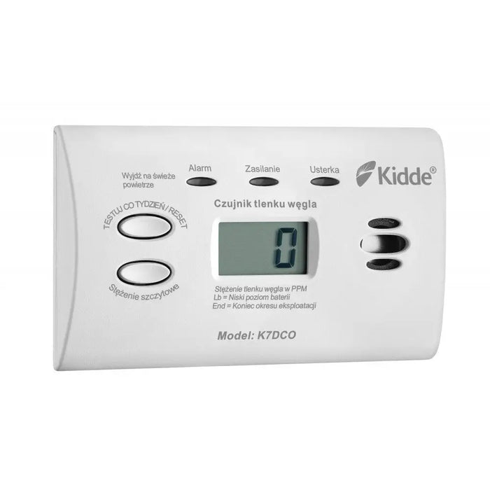 Детектор за въглероден окис Kidde K7DCO с дисплей Бял