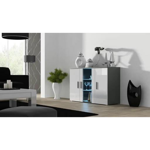 Бюфет Cama 120см SOHO S7 сиво/бял гланц