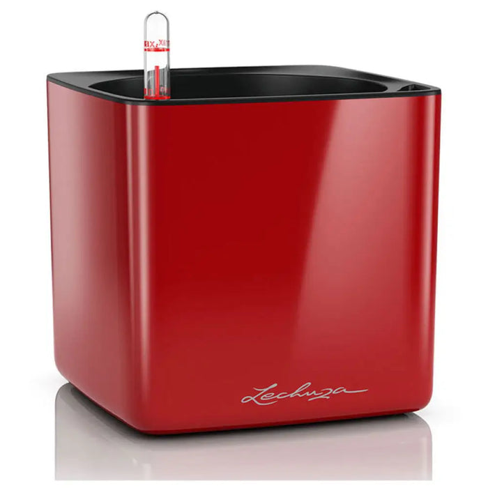 КАШПА 14X14CM С НАПОИТЕЛНА СИСТЕМА LECHUZA CUBE GLOSSY