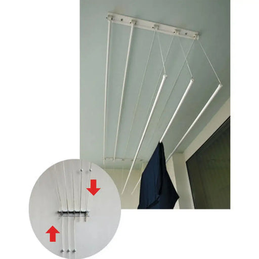ТАВАНЕН ПРОСТОР СУШИЛНИК ЗА ДРЕХИ 1.60М 5 ПОЗИЦИИ MAK