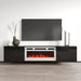 Шкаф RTV LUXE 182.6x34.5x37.5 черен/черен гланц + бяла