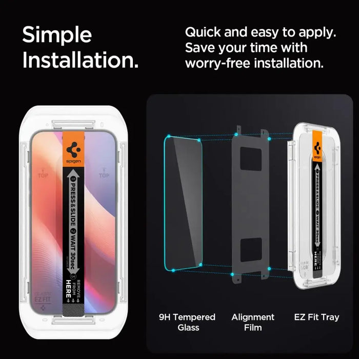 Закалено стъкло Spigen Glas.tR EZ Fit за iPhone 16 Pro - 2