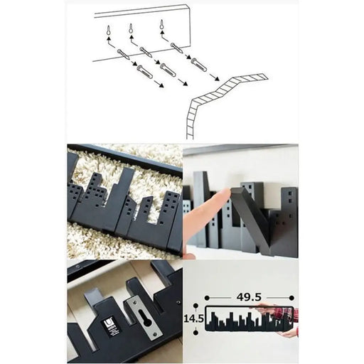 ЗАКАЧАЛКА ЗА СТЕНА С 5 КУКИ SKYLYNE ЧЕРНА UMBRA