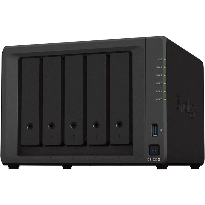 Мрежов сторидж Synology DS1522 + За 5 диска До 108TB RAM