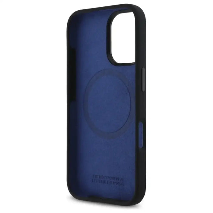 Силиконов калъф BMW Hexagon Blue Line MagSafe за iPhone 16