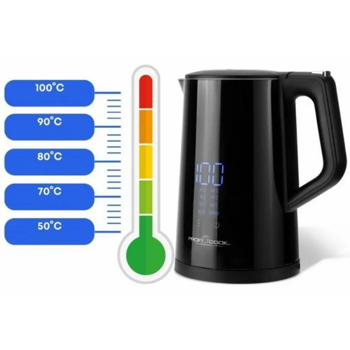 Електрическа кана ProfiCook PC-WKS 1243 1.7 L 2200 W Черна