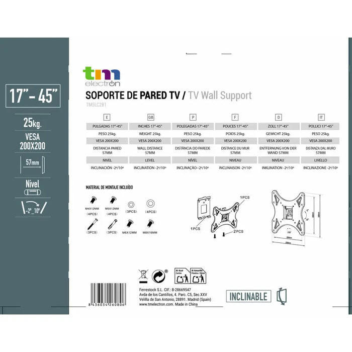 Поставка за телевизор TM Electron 26’’-40’’ 25 kg