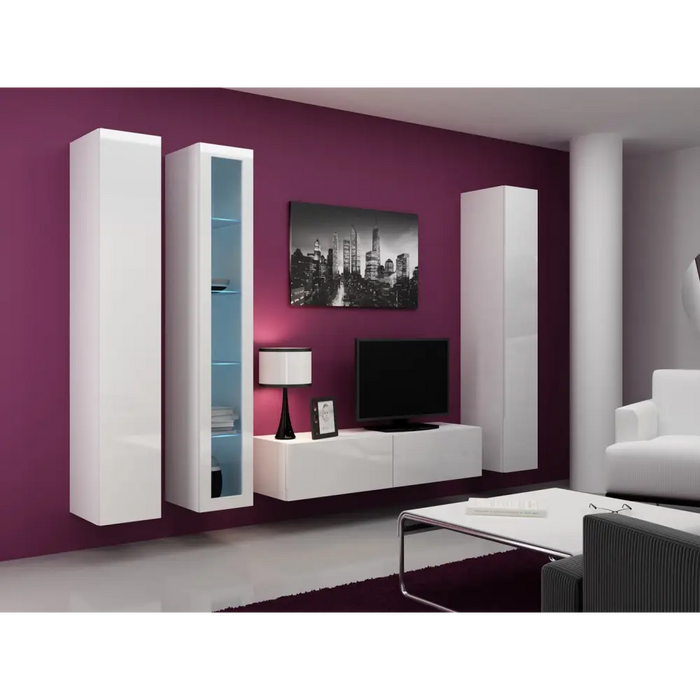 Стойка за телевизор Cama VIGO 140 30/140/40 бяло/бял гланц