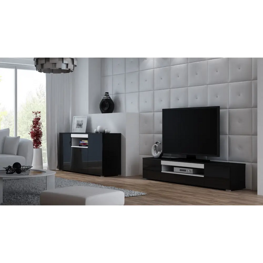 Стойка за телевизор Cama VIVA 180 черен/черен гланц + бял
