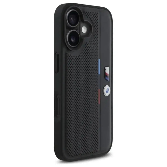 Калъф за iPhone 16 BMW M с перфорирана трицветна линия